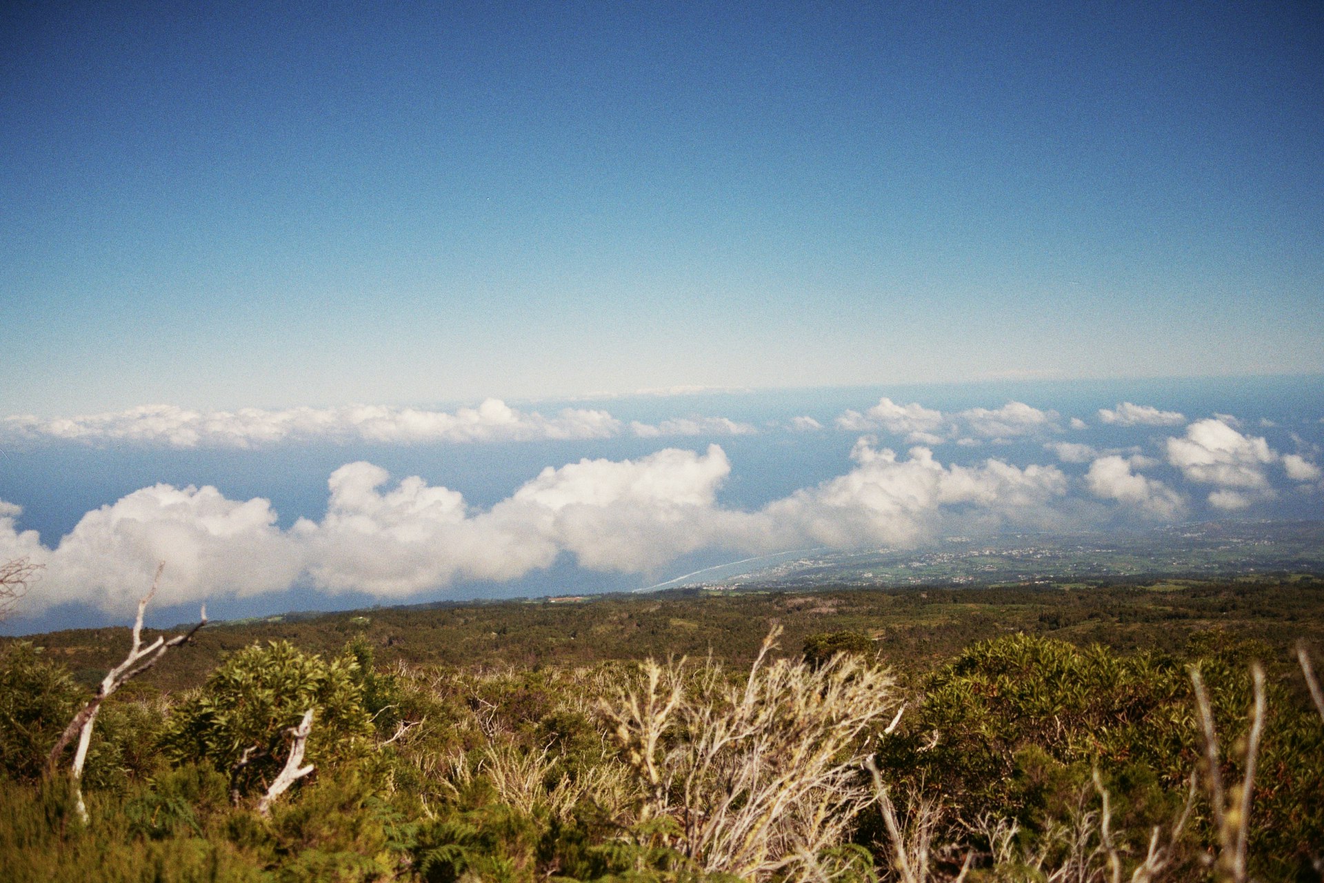 a view of the clouds from a high point of view